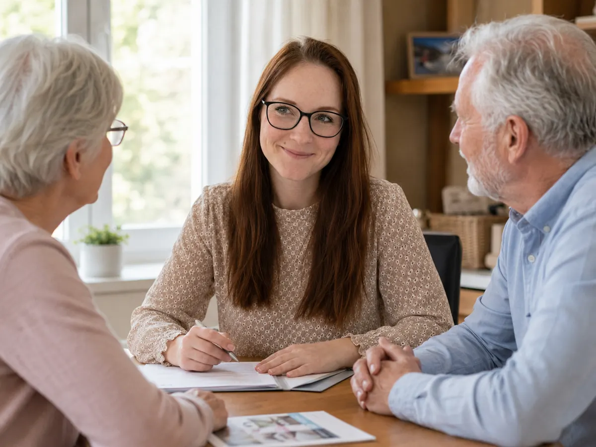 Sabrina Vaßen bei einer persönlichen Pflegeberatung zuhause